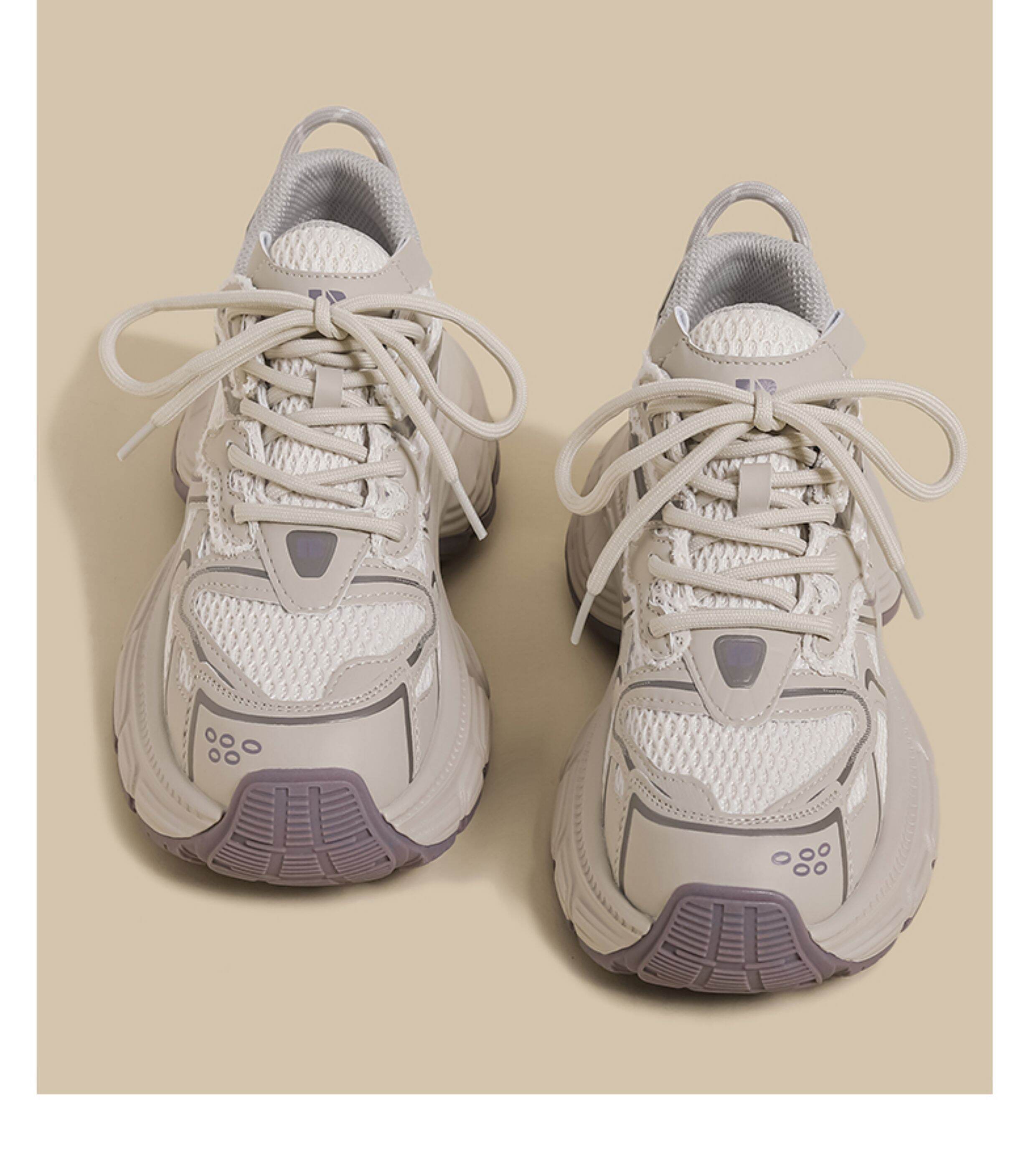Spring 2025 Women's Dad Shoes Purple Breathable Mesh Versatile Flatform Thick Bottom Casual Sports Shoes Comfortable All-Match · v7