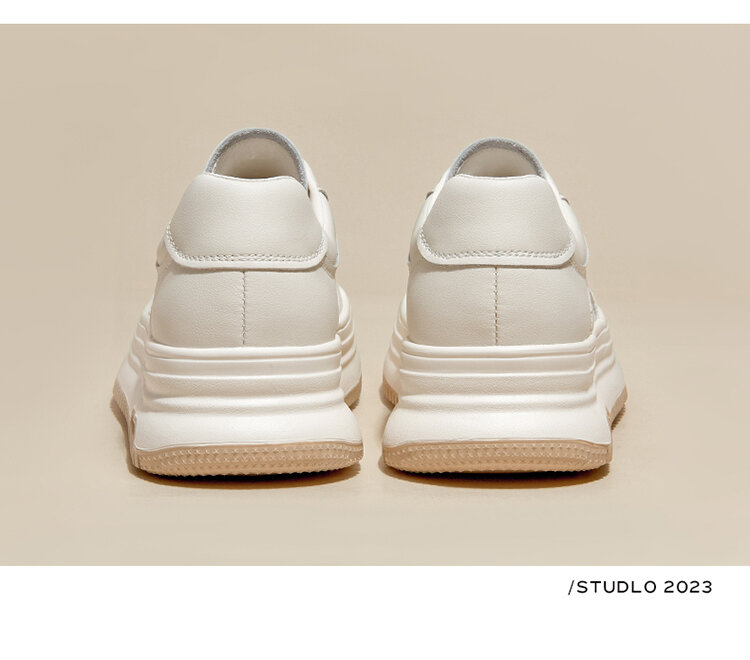 Daphne Trendy Thick Bottom Casual White Shoes Spring 2025 Women's Versatile Comfortable Heightening Fashionable Flat Shoes · v12