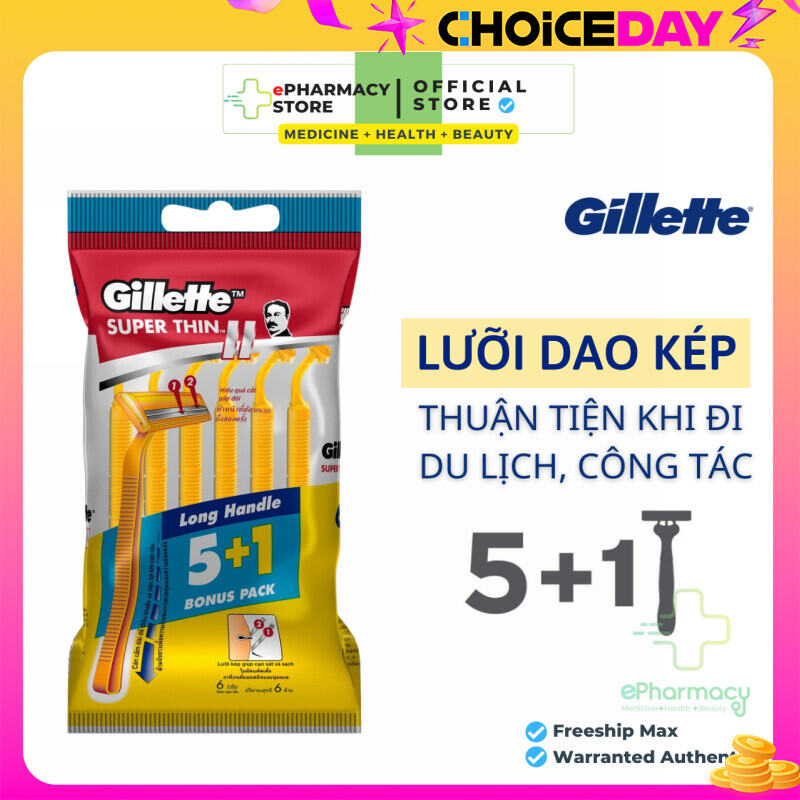 Dao cạo râu Gillette cán vàng túi 5 1 cái Dao cạo Gillette Super Thin II