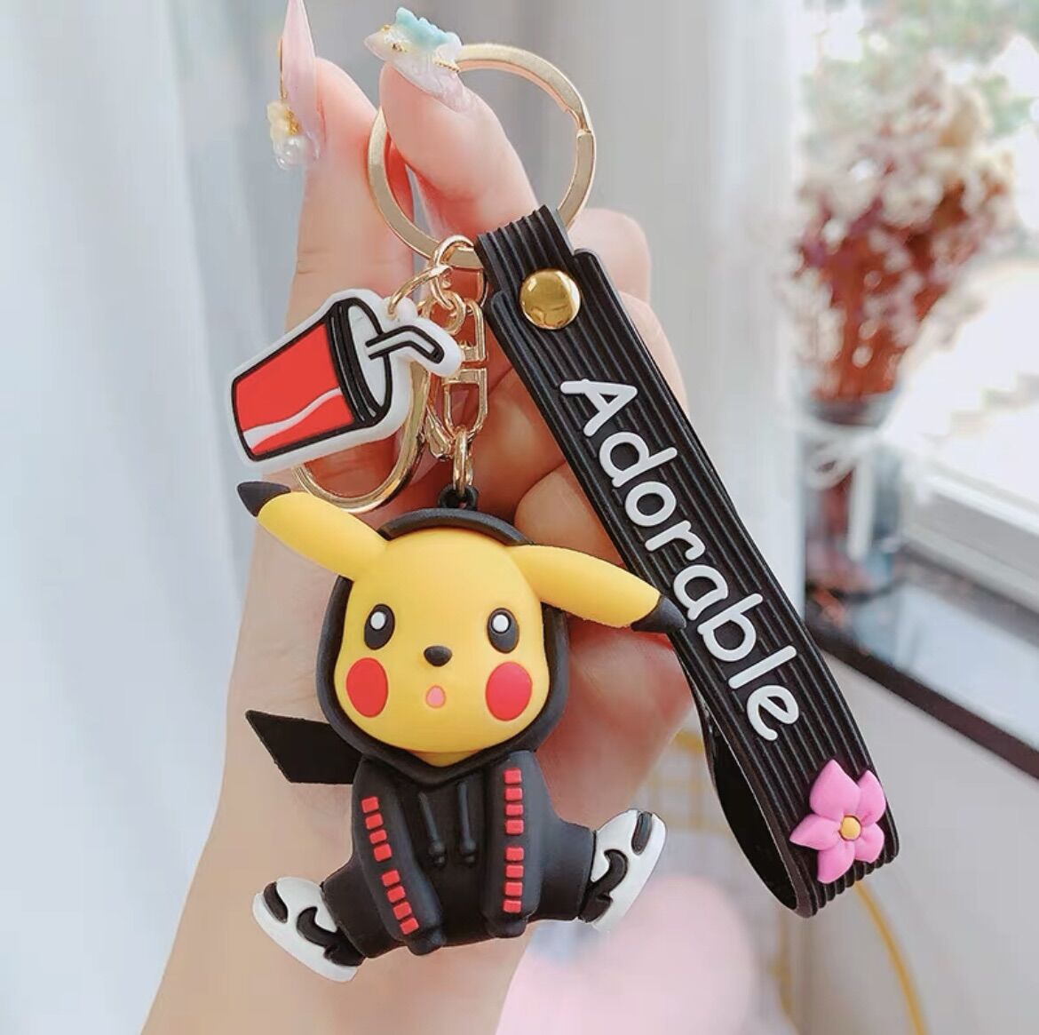 SG] Pikachu Anime Figure PVC Keyring Pokemon Keychain for Gift
