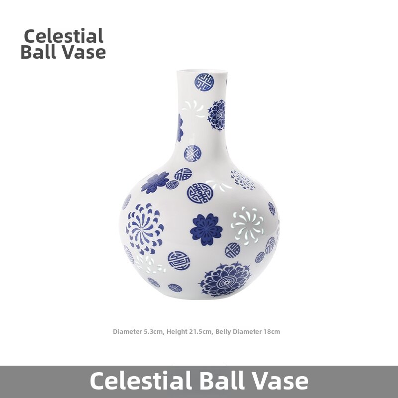 New Chinese Style Blue and White Porcelain Vase