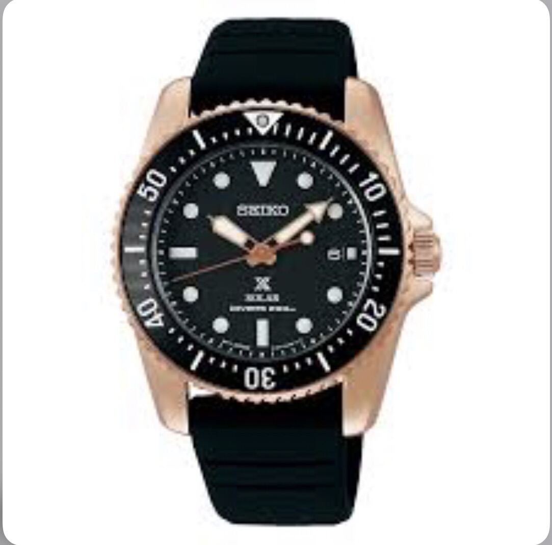 Seiko diver sales rose gold