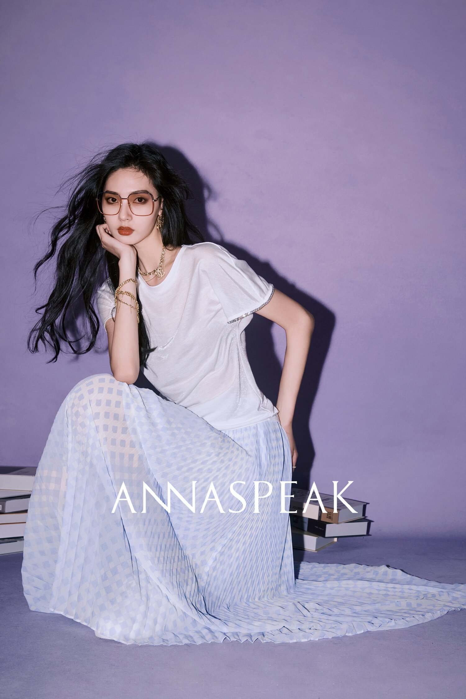 Annaspeak Galaxy 반팔 티셔츠 여성용 세련된 다이아몬드 장식 상의 캐주얼 루즈핏 퓨어 컬러 봄 여름 신상품