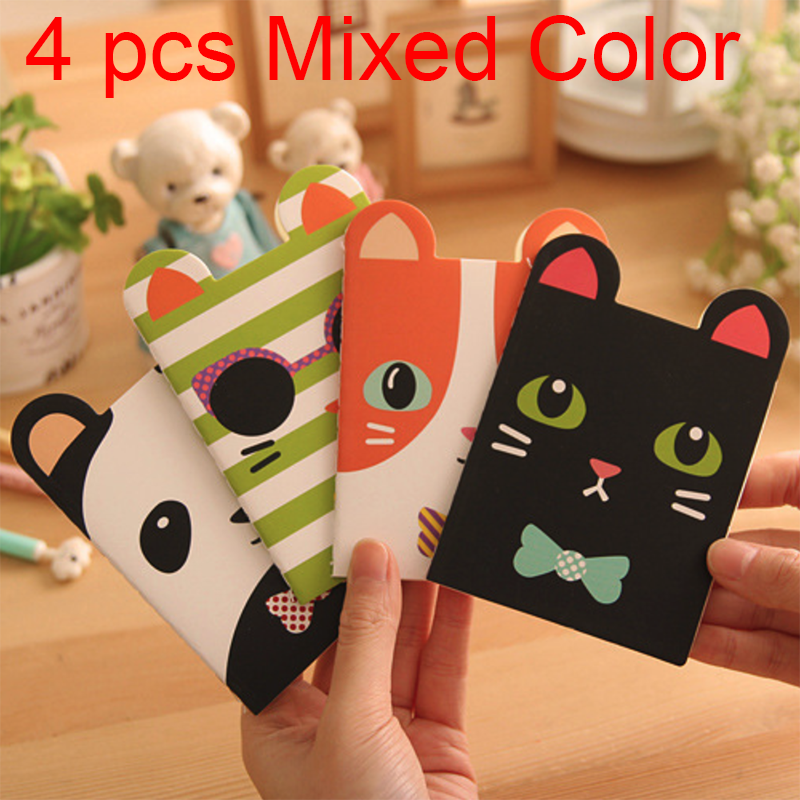 1-4-6 pcs Mini Cute Kawaii Journal Diary Notebook Lined Paper Notepad Kids Stationery School Office Supplies Gift