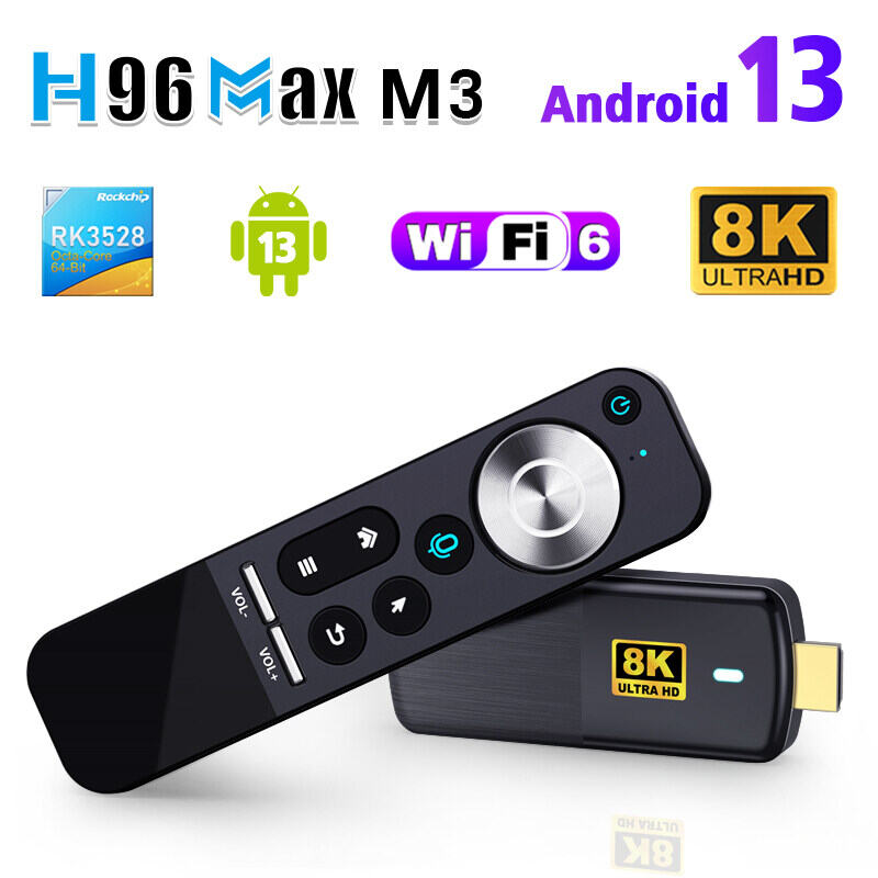 H96 max m3 thiết bị tv stick rk3528 android 13.0 rockchip lõi tứ wifi6 8k wifi 2.4g bt5.0 ram 2gb rom 16gb thông minh đầu thu đa phương tiện tv box