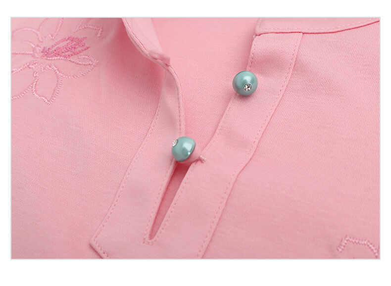 Versino, haftowana koszulka polo z krótkim rękawem w stylu chińskim, damska lato New Arrival, uniwersalna, codzienna bawełniana, smukła krój