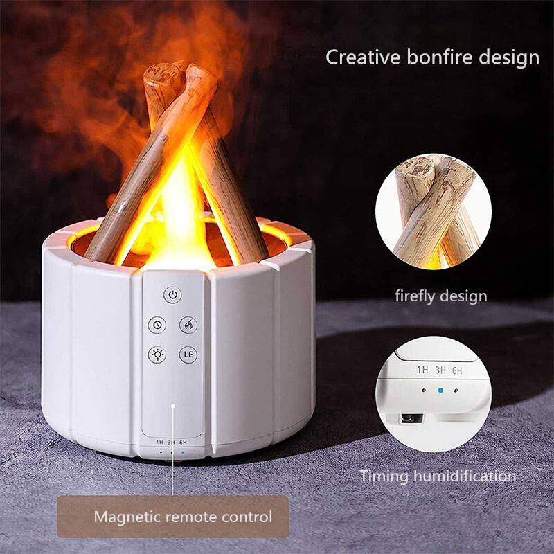 Lovaroma H9 Điều khiển từ xa USB Máy tạo độ ẩm không khí Máy khuếch tán hương thơm Máy phun sương siêu âm Ngọn lửa lửa trại Đèn xông hương tinh dầu nước hoa