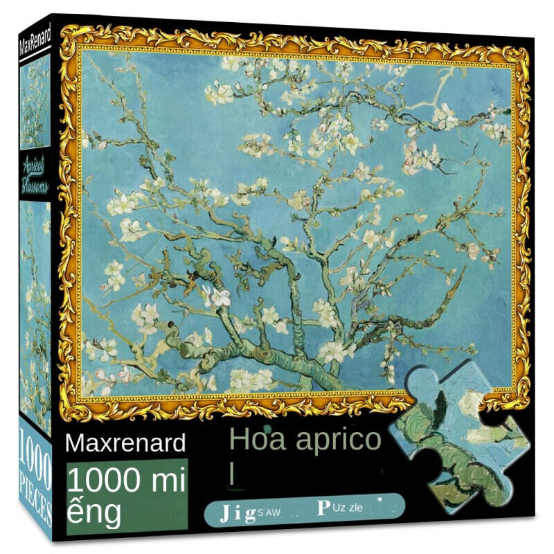 MaxRenard Jigsaw Puzzle 1000 Pieces for Adult Van Gogh Almond Blossom Environmentally Friendly Paper