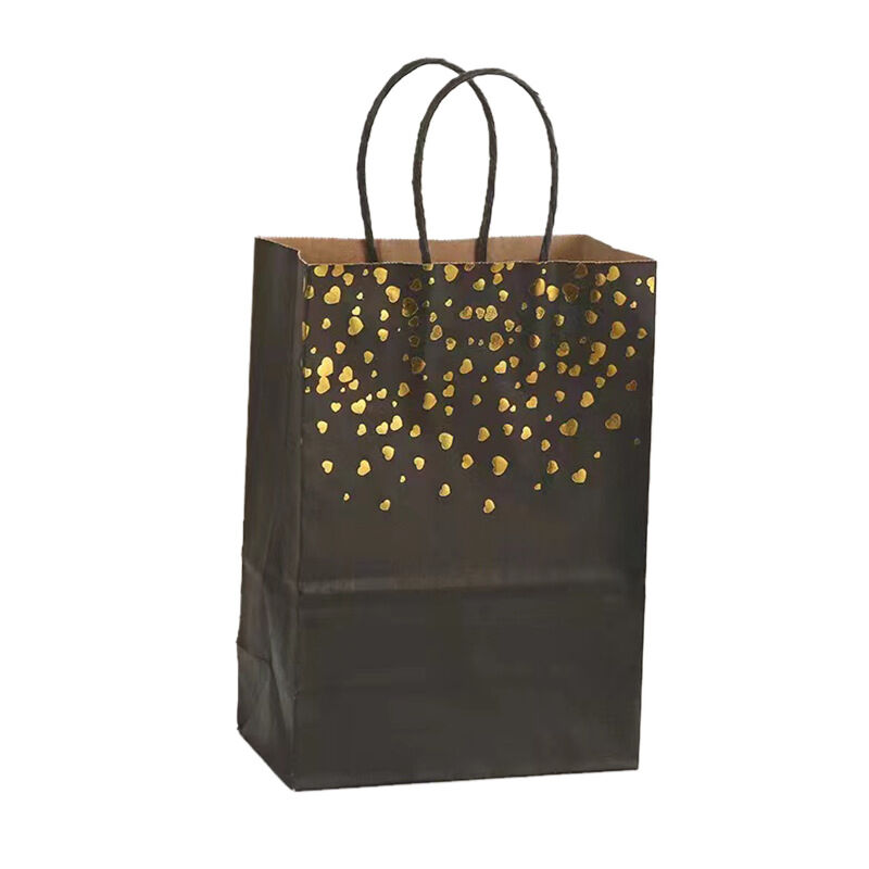 6/12/18PCS Hot Stamping Paper Bags with Handles Party Gift Bags Suitable for Gift Shops Birthday Party Wedding Household Storage