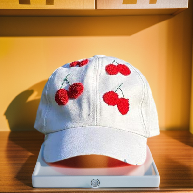 Pintresty Embroidered Cherry Cap for Girls. 