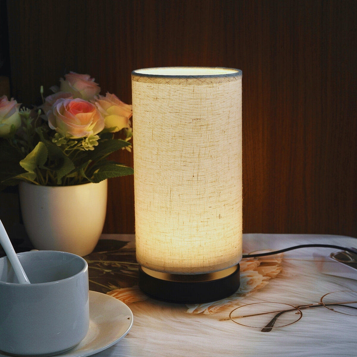 Nordic Fabric Table Lamp USB Powered Suitable for Living Rooms Bedrooms Offices - Perfect Gift for Holidays and Birthdays
