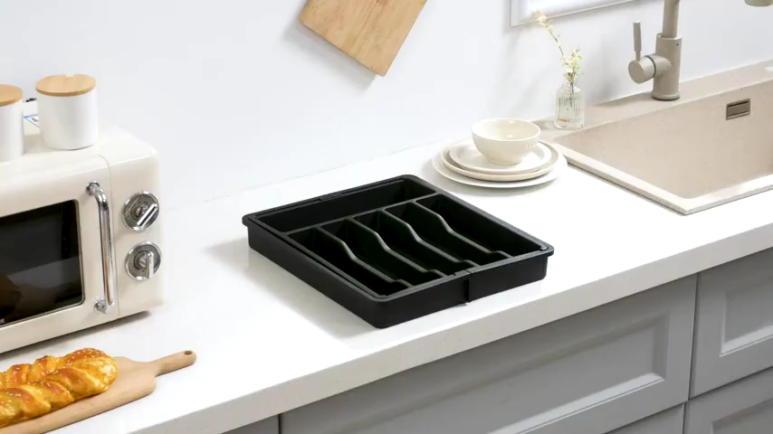 Cutlery Organizer Tray Spoon And Fork Organizer Rack Kitchen Cabinet Drawer Utensils Organizer Knife Fork Chopsticks Spoon Separation Tray Expandable Tableware Organizer