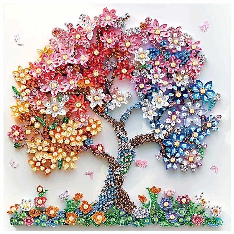 Special Shape Diamond Art Painting Kits for Adult and BeginnersColorful Tree Diamond Art Painting for Home Wall Decoration Gift