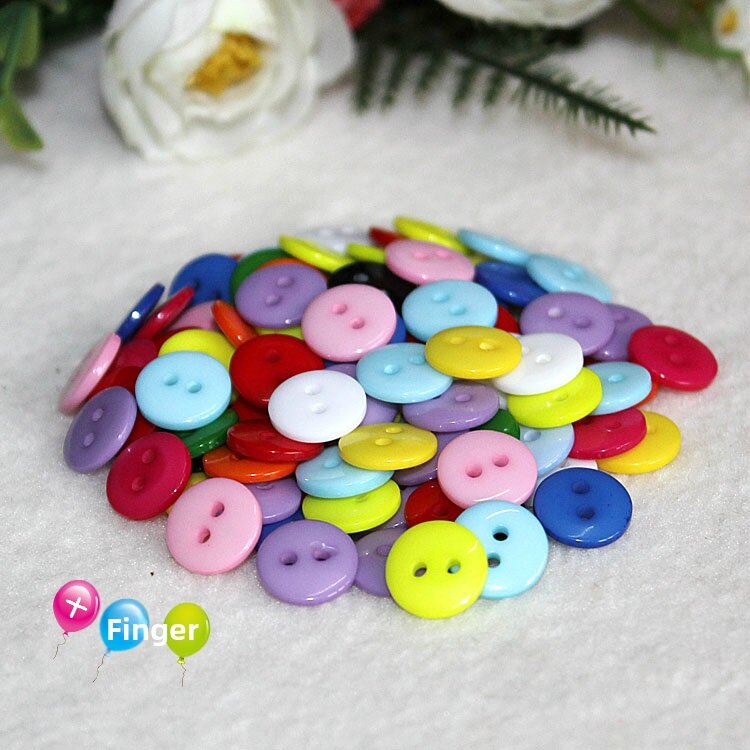 Colorful Candy Resin Buttons round Eye Bread Buttons Solid Color DIY Button Flower Button Sticker for Clothing Handmade
