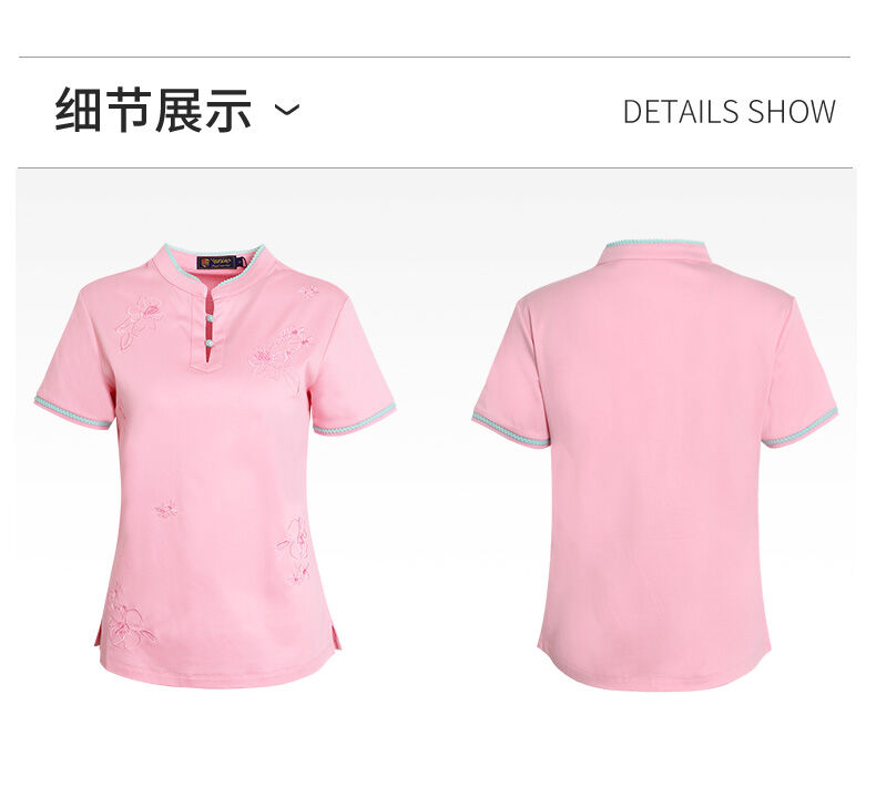 Versino, haftowana koszulka polo z krótkim rękawem w stylu chińskim, damska lato New Arrival, uniwersalna, codzienna bawełniana, smukła krój