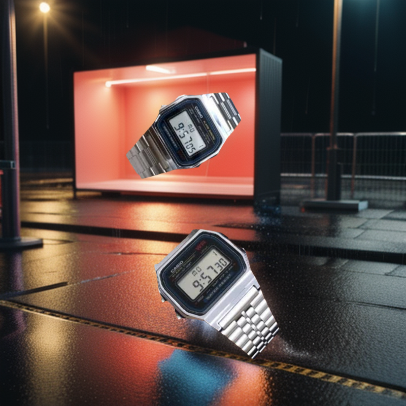 High Quality Vintage Silver Classic Digital  Cassio Wrist Watch For Couple. 