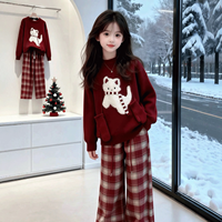 SHANGLEXIONG | Cute Red Cat Cartoon Childrens Sweater