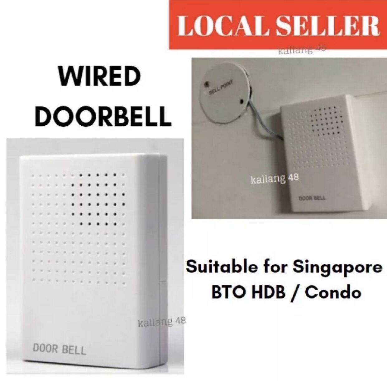SG STOCK Wired Doorbell for Singapore BTO resale HDB Condo Home Alarm