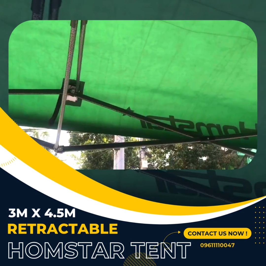 ⭐.HOMSTAR ⭐ RETRACTABLE TENT 3m x 4.5m with Sidewall Gazebo/ Memorial/ Garage/ Party/ ALL PURPOSE Tent - GAZEBO & FRAME