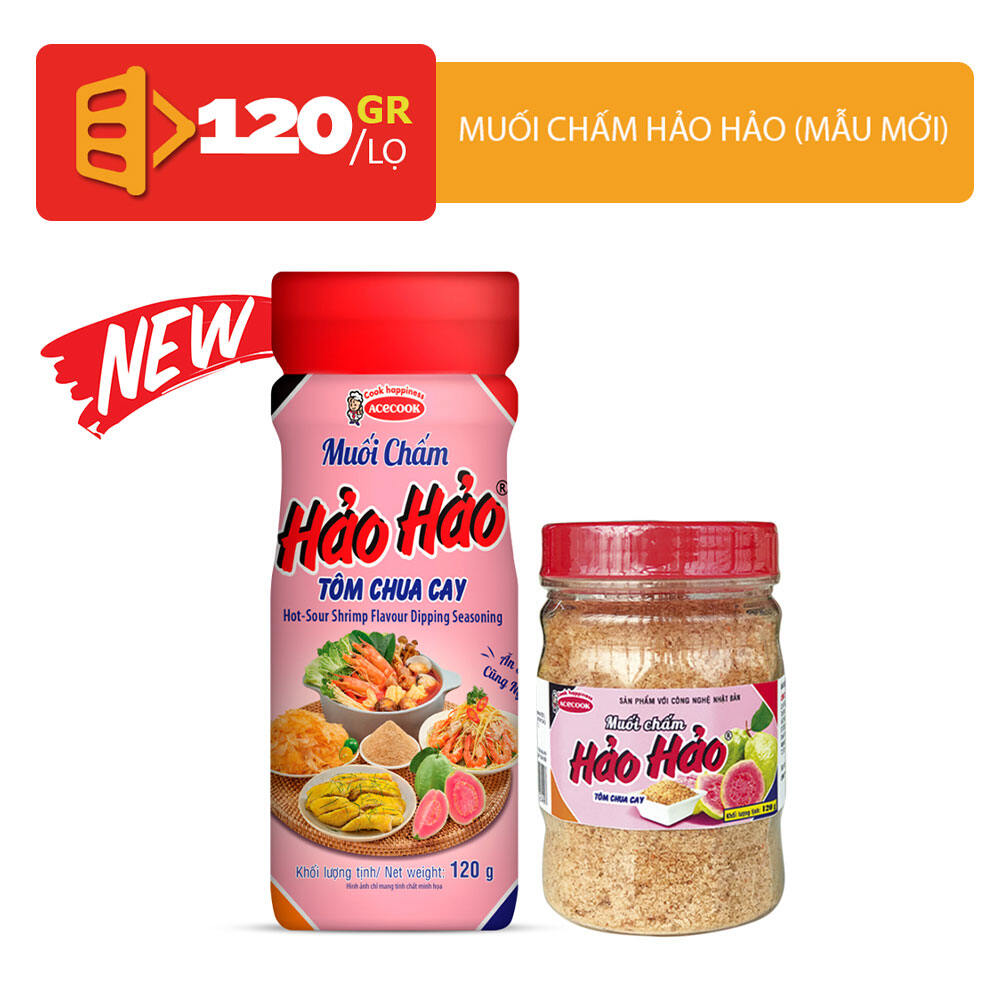 [Acecook] 1 lọ 120gr muối chấm Hảo Hảo vị Tôm chua cay mẫu bao bì mới