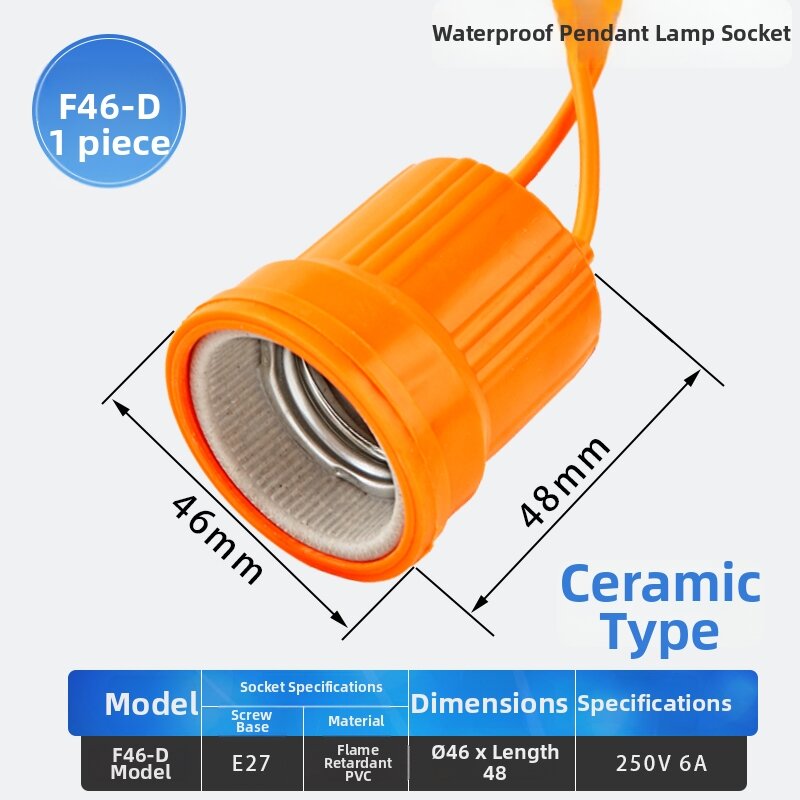 Heat Resistant Ceramic E27 Water Resistant Socket
