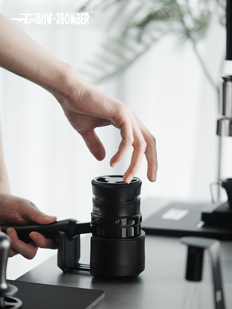MHW-3BOMBER Black Obsidian Series Adaptive Height Italian Coffee Dosing Wand Universal 58mm Coffee Brewing Accessories. 