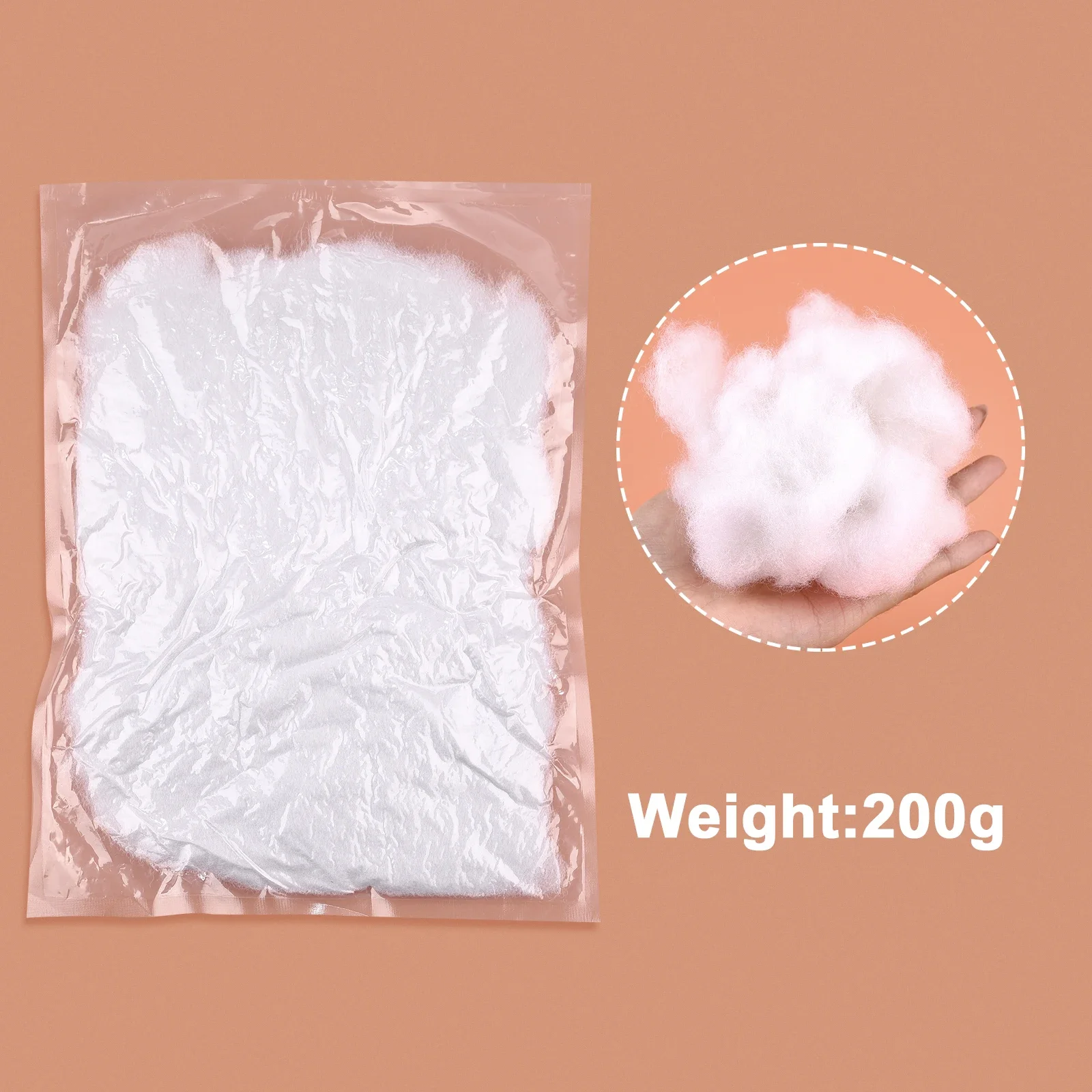20-200g/Lot Doll Stuffed Cotton Toys PP Cotton Premium Polyester Fiber Stuffing High Elastic Filler DIY Handmade Pillow Filling