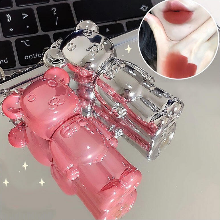 Bear Lip Glaze Keychain - Long Lasting Moisturizing Lipstick