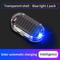 1pc Car Fake Security Light Solar Powered Simulated Dummy Alarm Wireless Warning Anti-Theft Caution Lamp LED Flashing Lights
