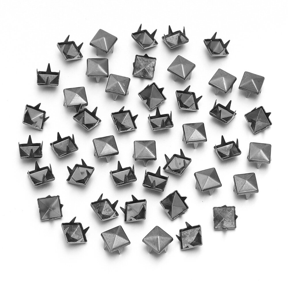 20-50pcs/lot Fashion Gunblack Square Claw Button Nailheads Pyramid Rivet For Luggage Bags Clothes Leathercraft Accessories