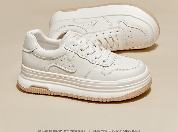 Daphne Trendy Thick Bottom Casual White Shoes Spring 2025 Women's Versatile Comfortable Heightening Fashionable Flat Shoes · v12
