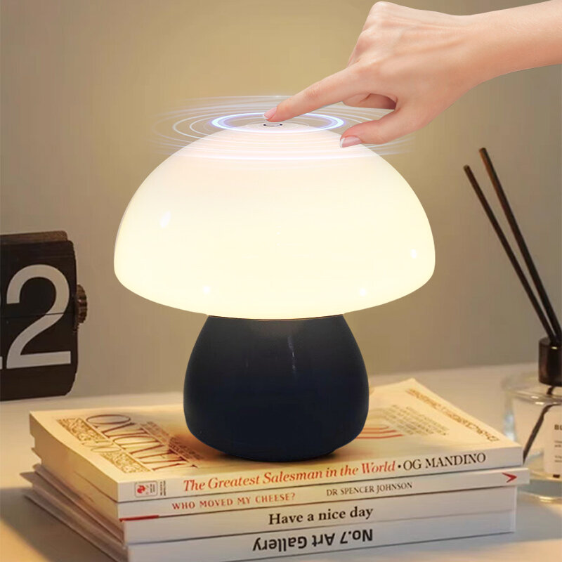 Mushroom Led Table Lamp Charging Touch Desk Coffee Bar Hotel Bedroom Decoration Nordic Creative Atmosphere Small Table Light