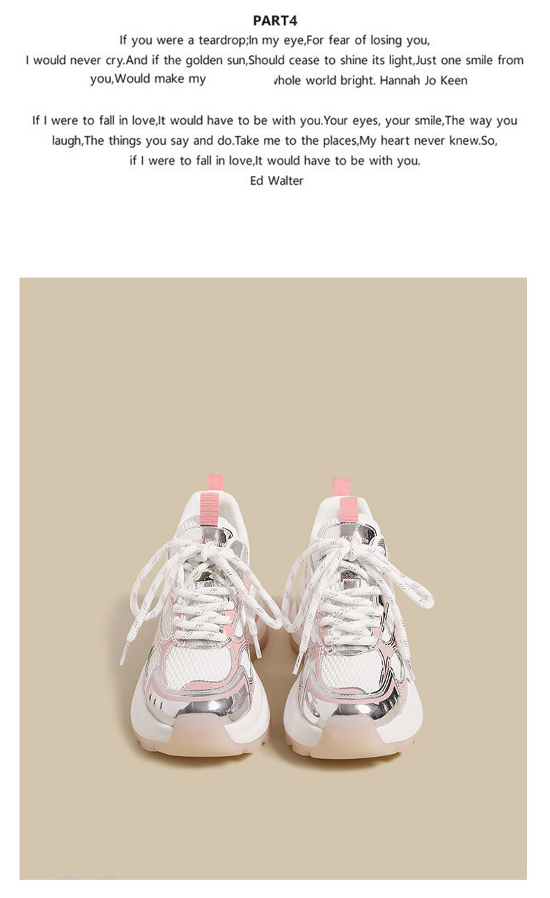 Pink Dad Shoes Women's Spring 2025 New Style Small Size Thick Bottom Versatile Mesh Breathable Casual Sports Shoes Trendy · v7