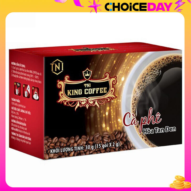 Cà Phê Hòa Tan Đen 100 Thuần Khiết KING COFFEE Hộp 15 gói x2g