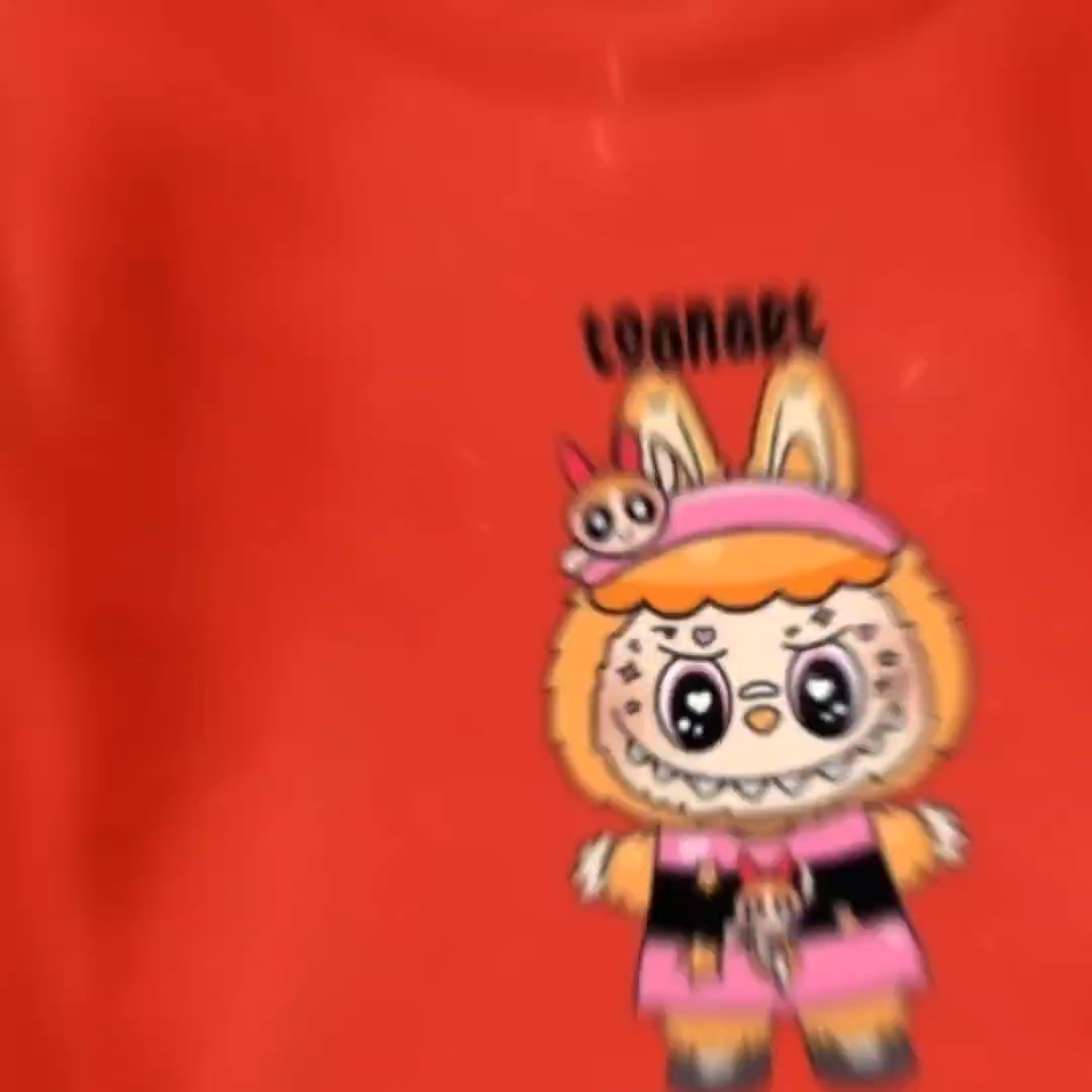 Baju Kaos atasan anak Unisex usia 1-12 tahun Labubu Teonart Lengan panjang Kekinian