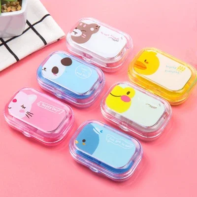 Portable Contact Lens Case Cosmetic Contact Lenses Box Candy Color Contact Lens Case Contact Lens Case Glasses Storage Box