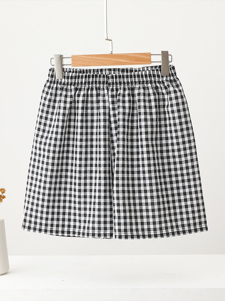 Spring Thin Retro Straight Leg Pants Women's Plaid Loose High Waist Casual Trousers plus Size Versatile Lazy Slimming Pants. 
