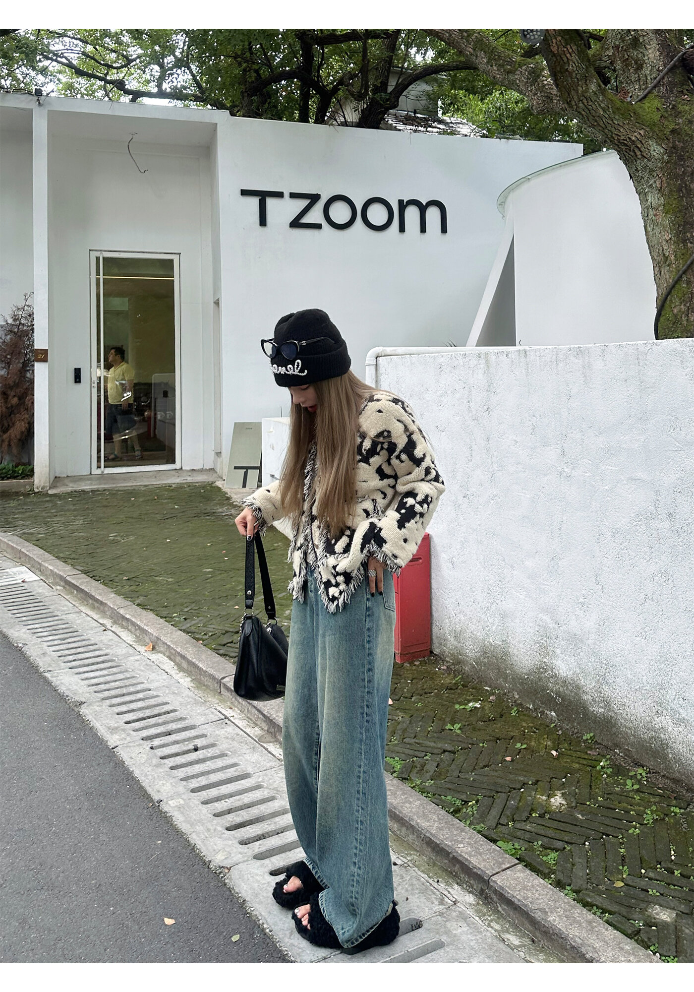 High Waist Wide Leg Jeans Women's Loose Fit Washed out Style Spring Autumn Denim Pants by LUU Peach Joy Slimming Effect · v2