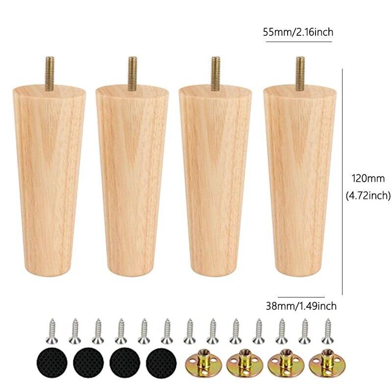 4Pcs Solid Wood Furniture Legs Sofa Replacement Legs for
