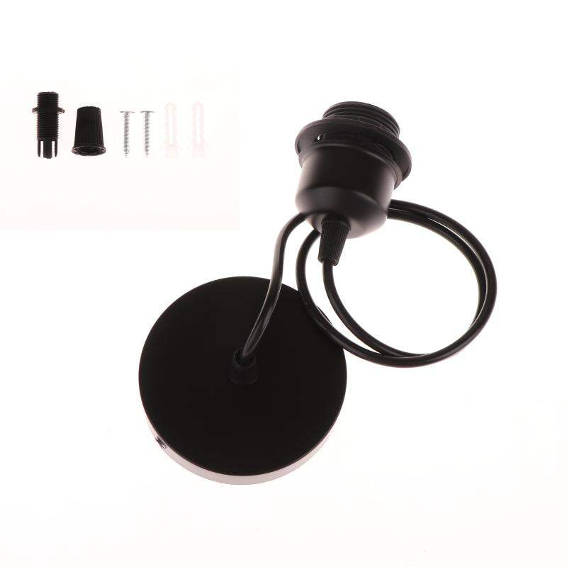1 Set Nordic Half Teeth Lampshade Base Vintage E27 Hanging Lamp Holders With 0.8/1/1.2/1.5M Cable Ceiling Lamp Holder Socket