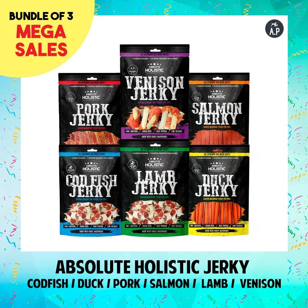 ABSOLUTE HOLISTIC GRAIN FREE JERKY TREAT [SPECIAL PRICE WHEN BUY >3][FREE SHIPPING IF PURCHASE MORE THAN 9]