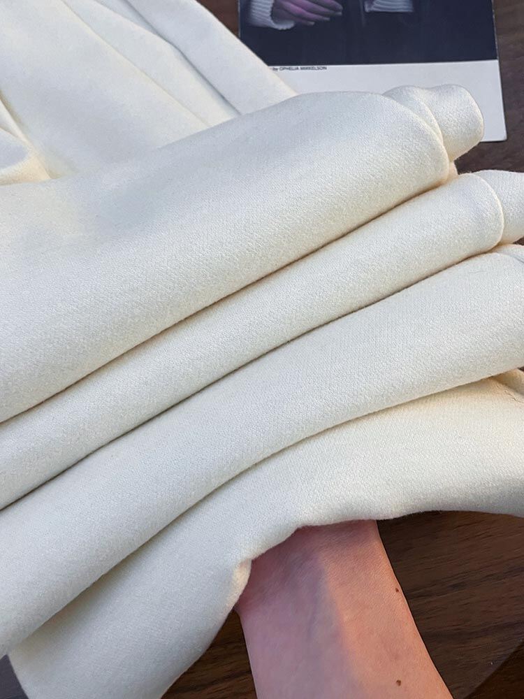 White High Waist Slimming Wide Leg Pants Spring 2025 Casual Vintage Korean Loose Pleated Straight Cut Women's Trousers