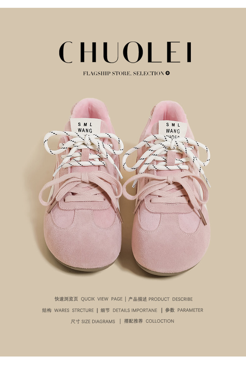 Sepatu Wanita Birkenstock Pink Kasual Sporty Dequan Musim Semi 2025 Gaya Baru Roti Kecil Musim Gugur Musim Dingin Jelek Lucu Sepatu Santai