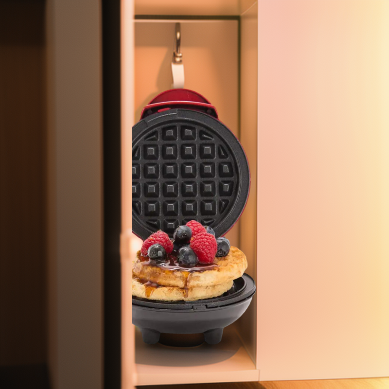 Mini Waffles Maker Machine For Home, Red - 350 Watts. 