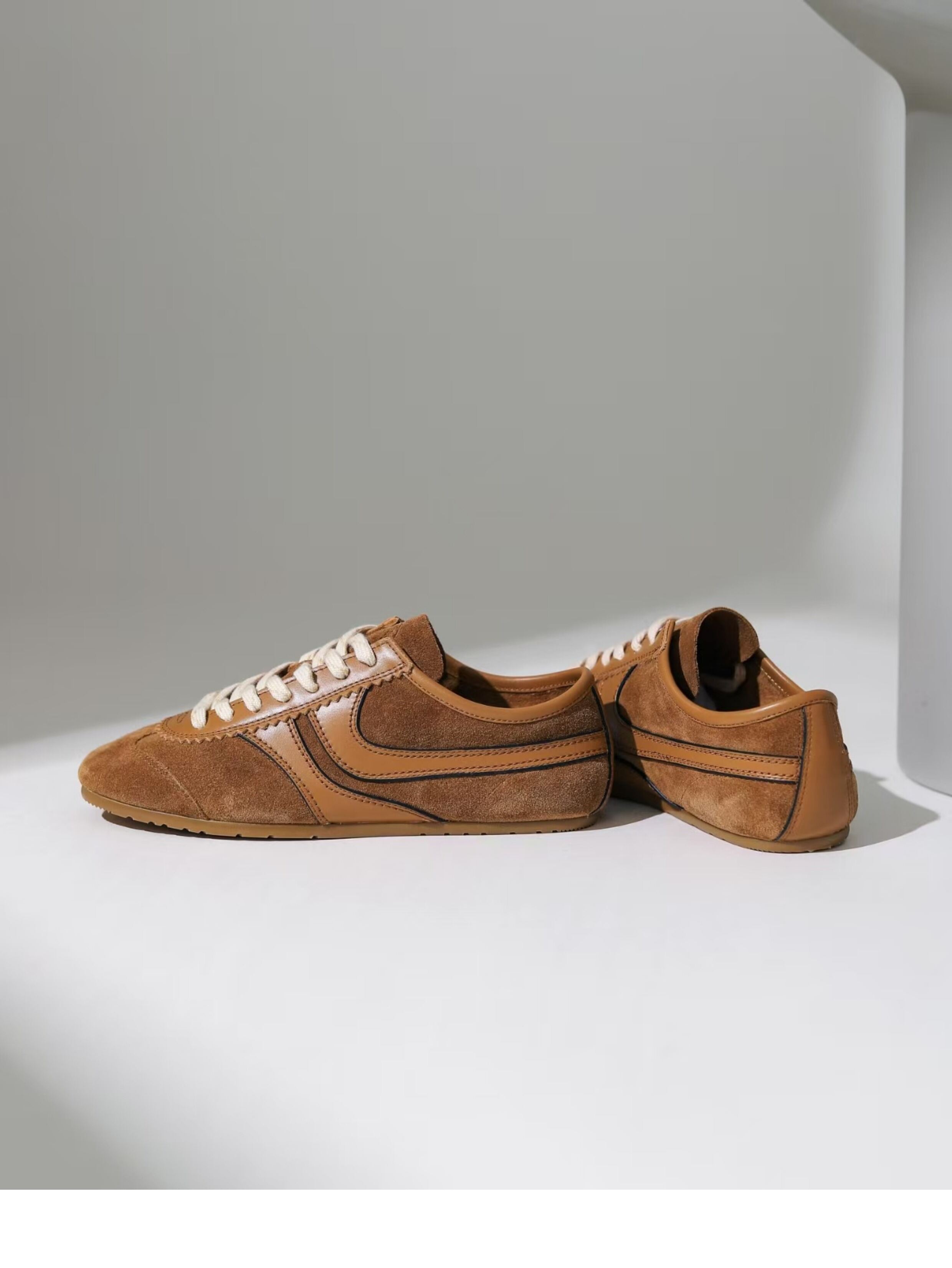 Olive Green Agam Shoes Deqin Casual Sneakers Women's Flat Bottom Sports Shoes Easy to Wear Comfortable Leather Interior · v12