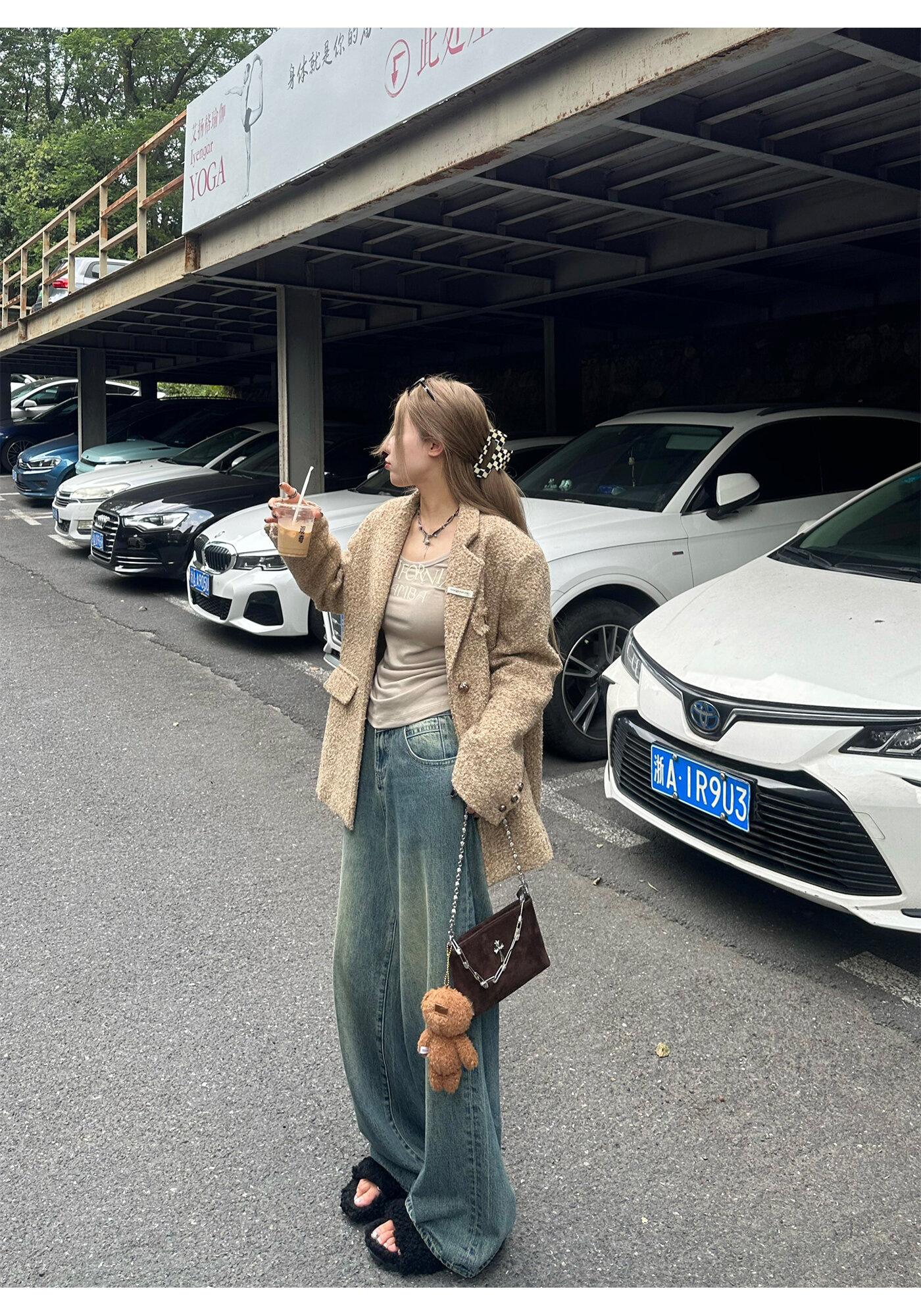 High Waist Wide Leg Jeans Women's Loose Fit Washed out Style Spring Autumn Denim Pants by LUU Peach Joy Slimming Effect · v2