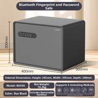 deli | Home Security Fingerprint Lock Auto Open Safe Steel Jewel Box