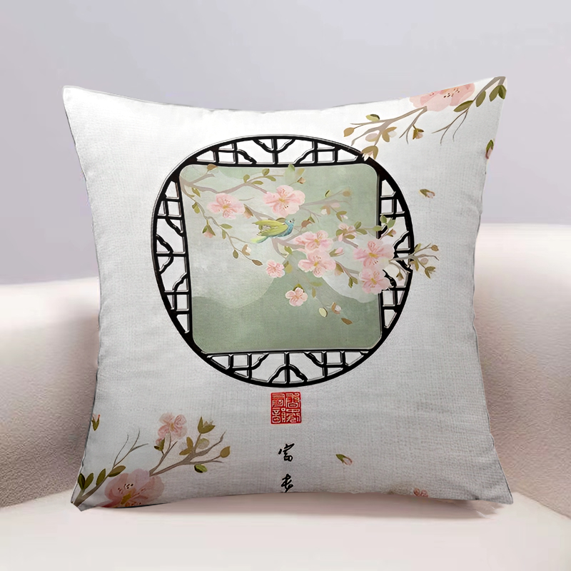 Chinese Style Velvet Striped Cushion Cover