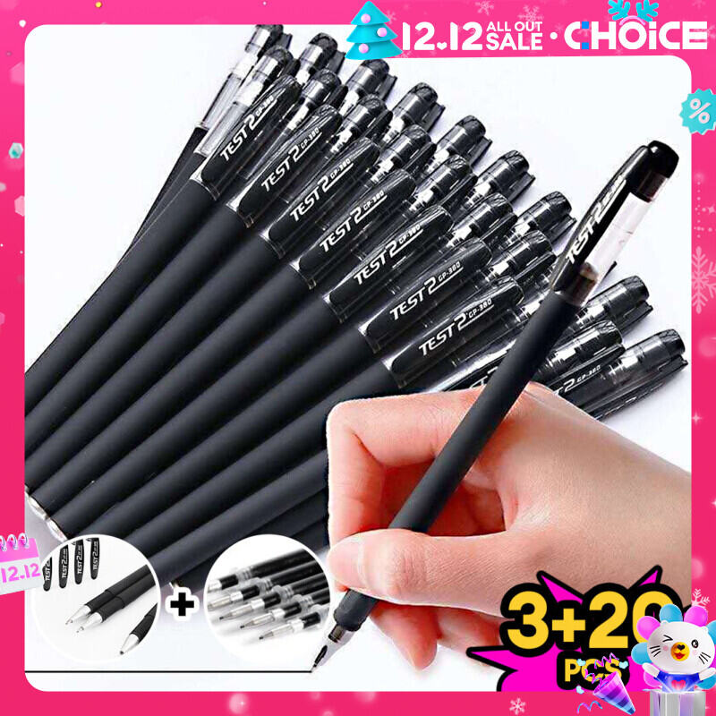 3 Pens And 20 Ink Refills 0.5 mm Gel Pens Set School Office Supplies Sign Pen Ballpen Stationery