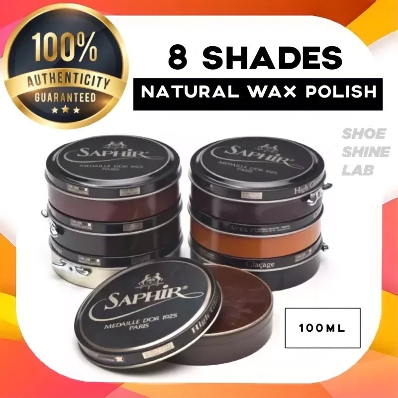 SAPHIR Médaille d'Or, Pate de Luxe Wax Polish, 100ml, Made in France (SHOE SHINE LAB - Singapore Instock - Shoe Care)
